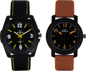 Volga Branded Leather Quality Designer Dial Diwali Special Combo317 Designer Sport Looks WaterProof Mens Watch Analog Watch - For Men