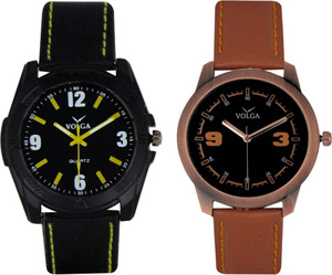 Volga Branded Leather Quality Designer Dial Diwali Special Combo319 Designer Sport Looks WaterProof Mens Watch Analog Watch - For Men