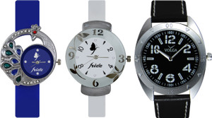 Frida Designer VOLGA Beautiful New Branded Type Watches Men and Women Combo543 VOLGA Band Analog Watch - For Couple
