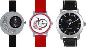 Volga Designer FVOLGA Beautiful New Branded Type Watches Men and Women Combo103 VOLGA Band Analog Watch - For Couple