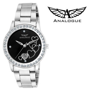 Analogue ANLG-307-ANLG Black Love Analog Watch  - For Women