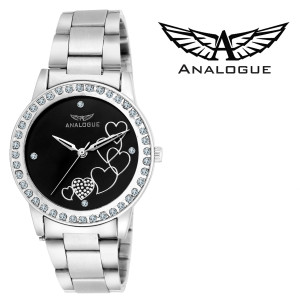 Analogue 307 Black Love Analog Watch - For Women
