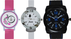 Frida Designer VOLGA Beautiful New Branded Type Watches Men and Women Combo655 VOLGA Band Analog Watch - For Couple