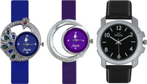 Frida Designer VOLGA Beautiful New Branded Type Watches Men and Women Combo473 VOLGA Band Analog Watch - For Couple