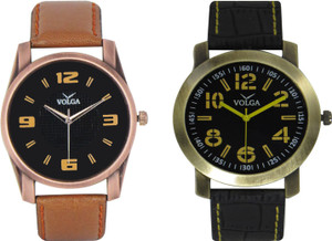 Volga Branded Leather Quality Designer Dial Diwali Special Combo446 Designer Sport Looks WaterProof Mens Watch Analog Watch - For Men