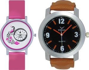 Frida Designer VOLGA Beautiful New Branded Type Watches Men and Women Combo96 VOLGA Band Analog Watch - For Couple