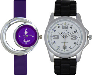 Frida Designer VOLGA Beautiful New Branded Type Watches Men and Women Combo112 VOLGA Band Analog Watch - For Couple
