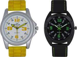Volga Branded Leather Quality Designer Dial Diwali Special Combo113 Designer Sport Looks WaterProof Mens Watch Analog Watch - For Men