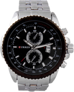 Curren FD.8082 SILVER BLK 3DATE Analog Watch - For Men
