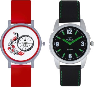 Frida Designer VOLGA Beautiful New Branded Type Watches Men and Women Combo168 VOLGA Band Analog Watch  - For Couple