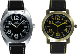 Volga Branded Leather Quality Designer Dial Diwali Special Combo590 Designer Sport Looks WaterProof Mens Watch Analog Watch - For Men