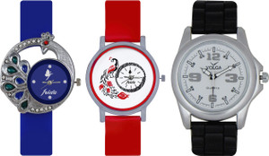 Frida Designer VOLGA Beautiful New Branded Type Watches Men and Women Combo482 VOLGA Band Analog Watch - For Couple