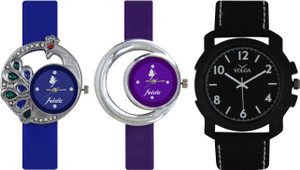 Frida Designer VOLGA Beautiful New Branded Type Watches Men and Women Combo452 VOLGA Band Analog Watch - For Couple