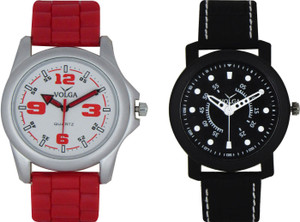 Volga Branded Leather Quality Designer Dial Diwali Special Combo77 Designer Sport Looks WaterProof Mens Watch Analog Watch - For Men