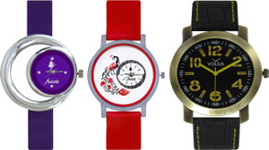 Frida Designer VOLGA Beautiful New Branded Type Watches Men and Women Combo693 VOLGA Band Analog Watch - For Couple