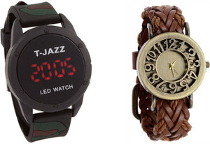 COSMIC ARMY CREWW3454 WITH LEATHER STRAP Analog-Digital Watch - For Men & Women