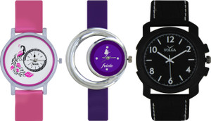 Frida Designer VOLGA Beautiful New Branded Type Watches Men and Women Combo563 VOLGA Band Analog Watch - For Couple
