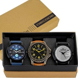 Decode Combo of Three Elegant Watches - DC10107 Analog-Digital Watch  - For Men