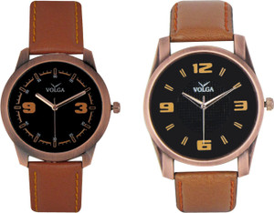 Volga Branded Leather Quality Designer Dial Diwali Special Combo402 Designer Sport Looks WaterProof Mens Watch Analog Watch - For Men
