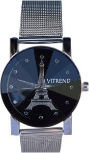 Vitrend Eiffel tower printed on dial new style Black design Analog Watch  - For Women