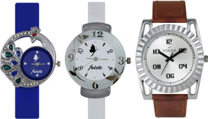 Volga Designer FVOLGA Beautiful New Branded Type Watches Men and Women Combo140 VOLGA Band Analog Watch - For Couple
