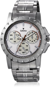 Calvino CGAC-147019AT_White-checkered Analog Watch - For Men