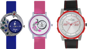Volga Designer FVOLGA Beautiful New Branded Type Watches Men and Women Combo122 VOLGA Band Analog Watch - For Couple