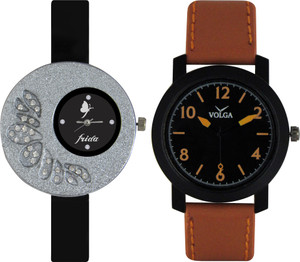 Frida Designer VOLGA Beautiful New Branded Type Watches Men and Women Combo13 VOLGA Band Analog Watch - For Couple