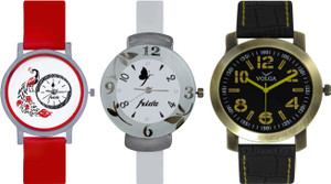 Frida Designer VOLGA Beautiful New Branded Type Watches Men and Women Combo767 VOLGA Band Analog Watch - For Couple