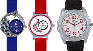 Frida Designer VOLGA New Branded Type Watches Men and Women Combo504 VOLGA Frida Couple Analog Watch  - For Couple