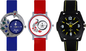 Frida Designer VOLGA Beautiful New Branded Type Watches Men and Women Combo492 VOLGA Band Analog Watch - For Couple