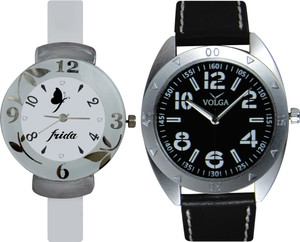 Frida Designer VOLGA Beautiful New Branded Type Watches Men and Women Combo210 VOLGA Band Analog Watch - For Couple