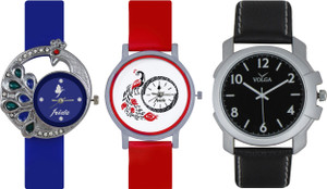 Frida Designer VOLGA Beautiful New Branded Type Watches Men and Women Combo510 VOLGA Band Analog Watch - For Couple