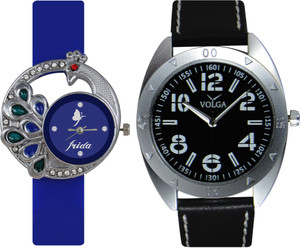 Frida Designer VOLGA Beautiful New Branded Type Watches Men and Women Combo62 VOLGA Band Analog Watch - For Couple
