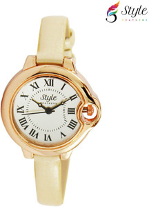 Style Feathers SF Round Cream 001 Analog Watch - For Girls