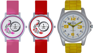 Frida Designer VOLGA Beautiful New Branded Type Watches Men and Women Combo596 VOLGA Band Analog Watch - For Couple