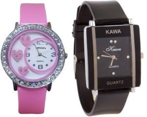 Spinoza Diamond studded letest collaction with beautiful attractive Black and Pink Watch S09P24 Analog Watch  - For Women