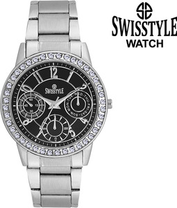 Swisstyle Ladies crystal studded-SS-LR0200-BLK Analog Watch - For Men & Women