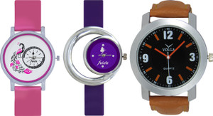 Frida Designer VOLGA Beautiful New Branded Type Watches Men and Women Combo577 VOLGA Band Analog Watch - For Couple