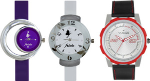 Volga Designer FVOLGA Beautiful New Branded Type Watches Men and Women Combo186 VOLGA Band Analog Watch - For Couple