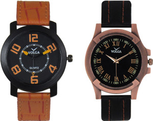 Volga Branded Leather Quality Designer Dial Diwali Special Combo393 Designer Sport Looks WaterProof Mens Watch Analog Watch - For Men
