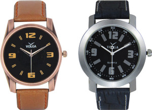 Volga Branded Leather Quality Designer Dial Diwali Special Combo443 Designer Sport Looks WaterProof Mens Watch Analog Watch - For Men