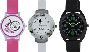 Frida Designer VOLGA Beautiful New Branded Type Watches Men and Women Combo641 VOLGA Band Analog Watch - For Couple