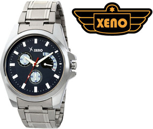 Xeno BN21 Day Date Type Chronograph Pattern Silver Metal Blue Dial New Look Fashion Stylish Modish Analog Watch - For Men