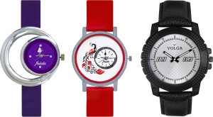 Volga Designer FVOLGA Beautiful New Branded Type Watches Men and Women Combo174 VOLGA Band Analog Watch  - For Couple