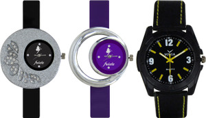 Frida Designer VOLGA Beautiful New Branded Type Watches Men and Women Combo307 VOLGA Band Analog Watch - For Couple