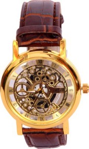 JP BT-9 Transparent Golden Case Stylish Watch Analog Watch  - For Men