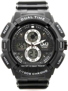 Q&Q GW81N001Y 1/100S CHRONO Analog-Digital Watch  - For Men
