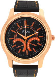 Fnine vintage look crocodile leather strap Analog Watch - For Men