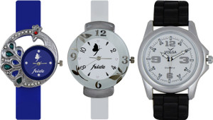 Frida Designer VOLGA Beautiful New Branded Type Watches Men and Women Combo519 VOLGA Band Analog Watch - For Couple